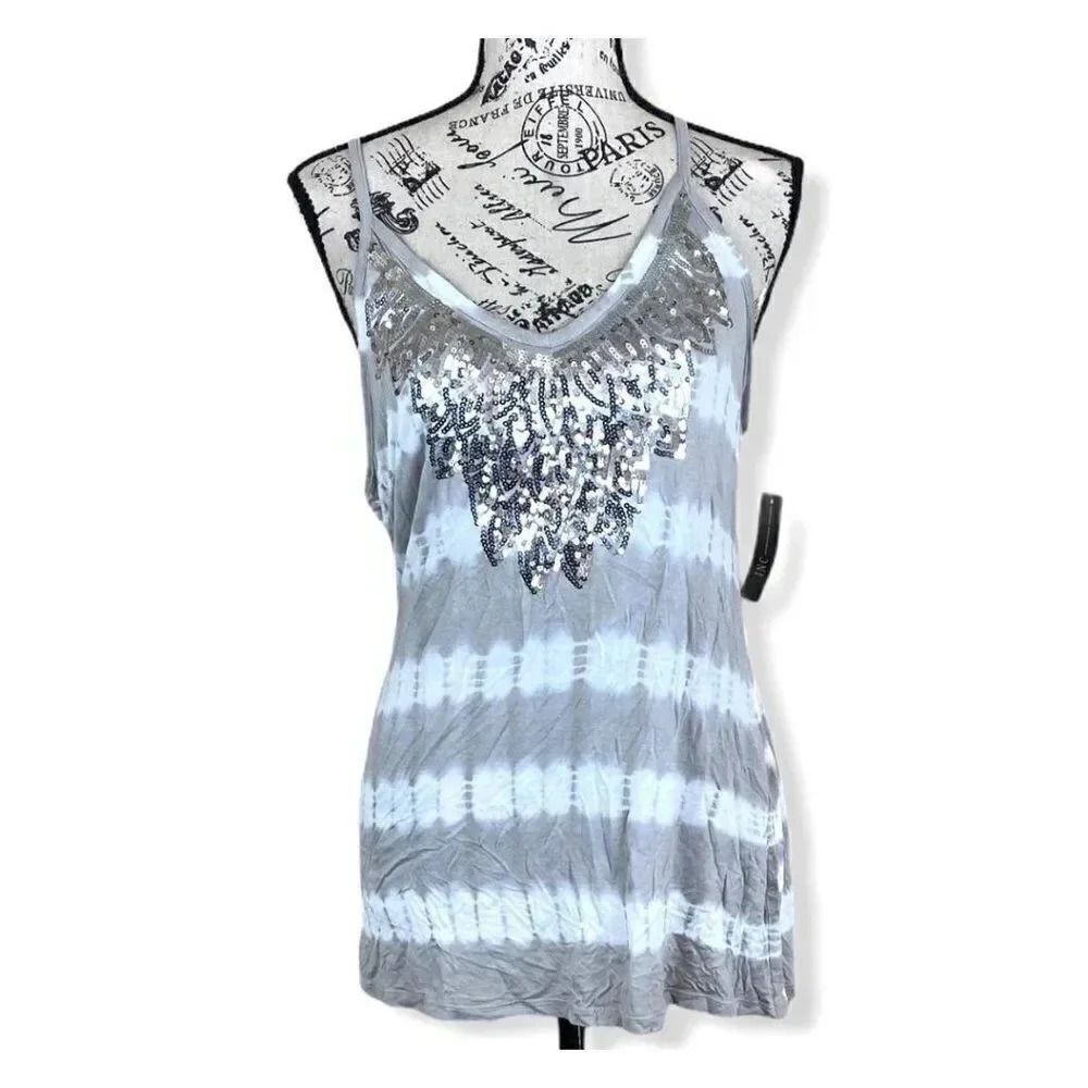 INC Tie Dye Spaghetti Strap Scoop Neck Tank Top